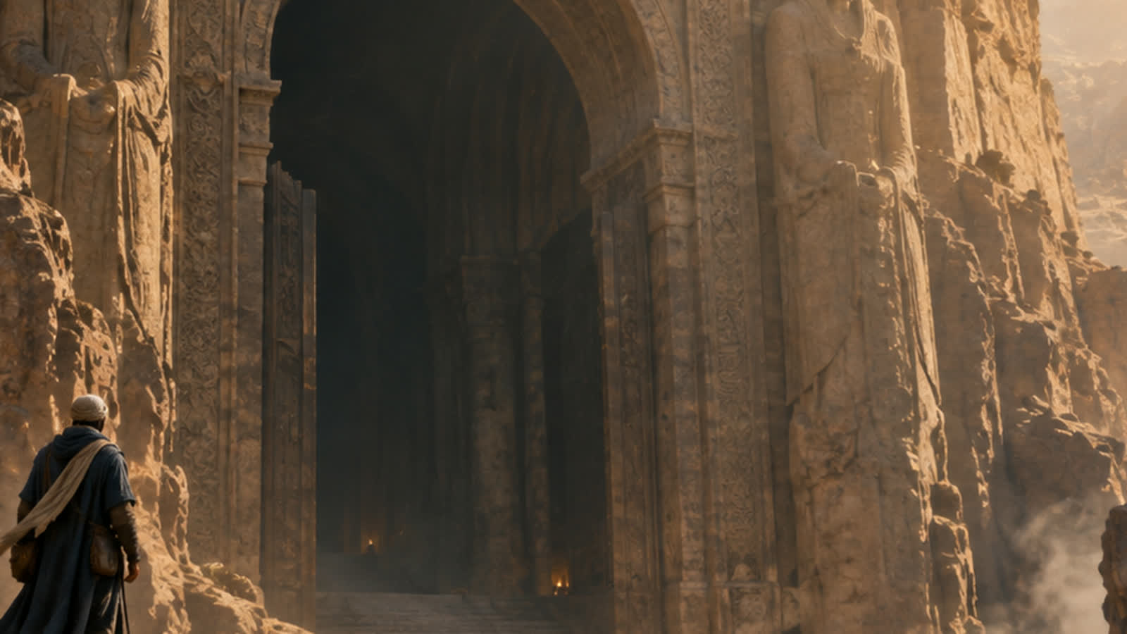 Detail of the film's stone doorway